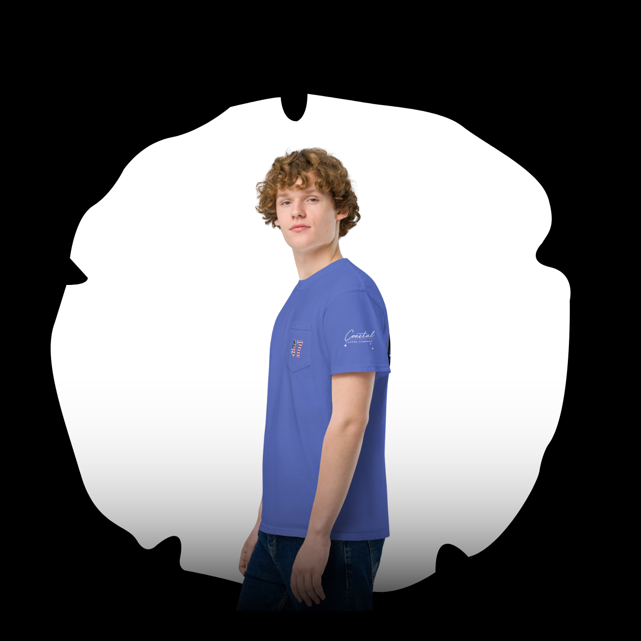 Unisex dyed pocket t-shirt
