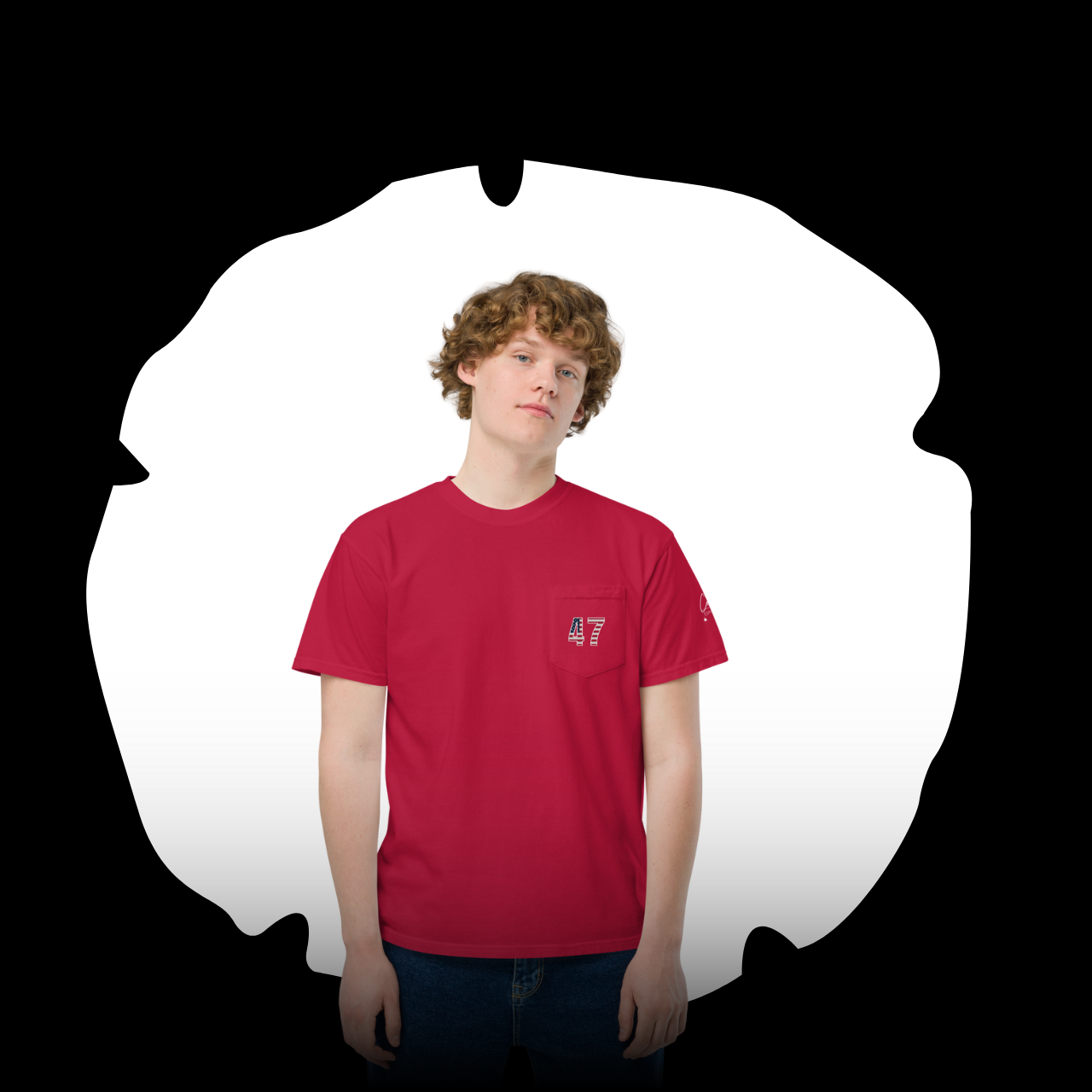 Unisex dyed pocket t-shirt