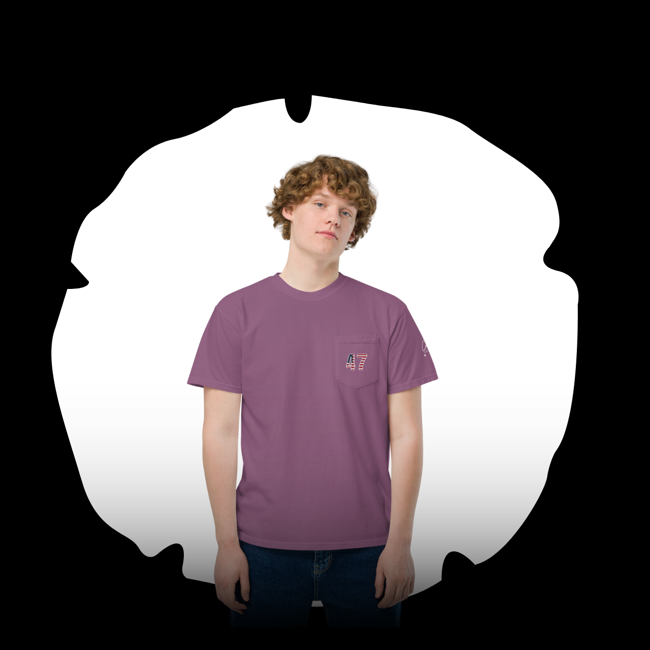 Unisex dyed pocket t-shirt