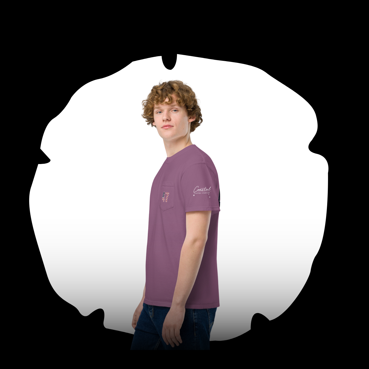 Unisex dyed pocket t-shirt