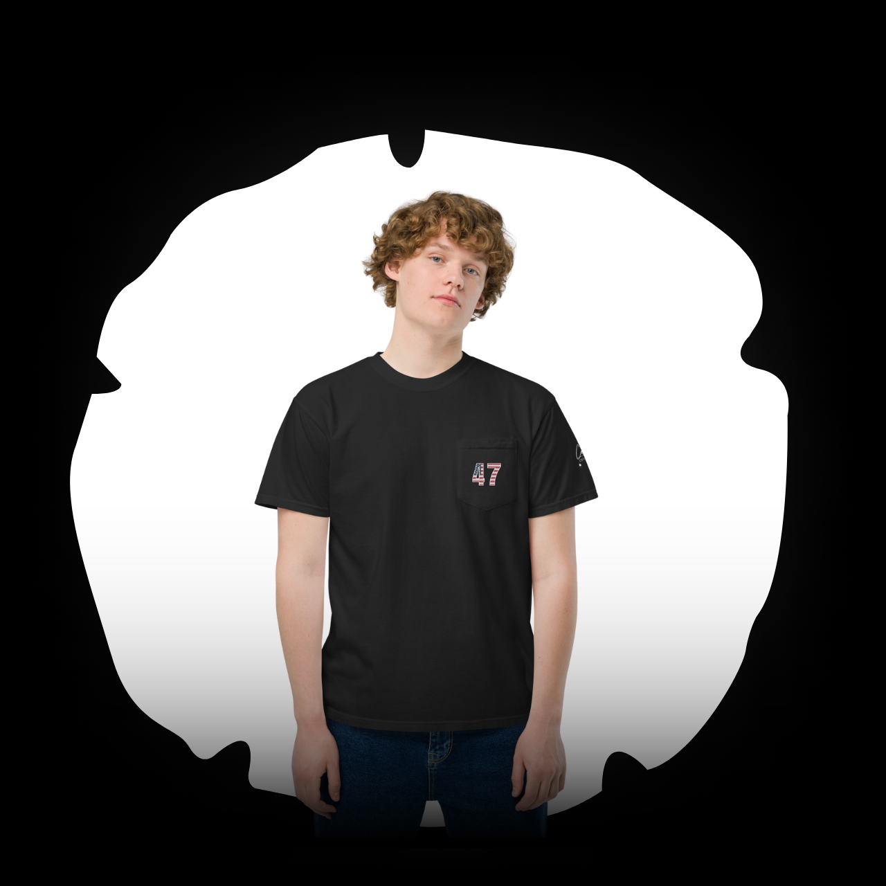 Unisex dyed pocket t-shirt
