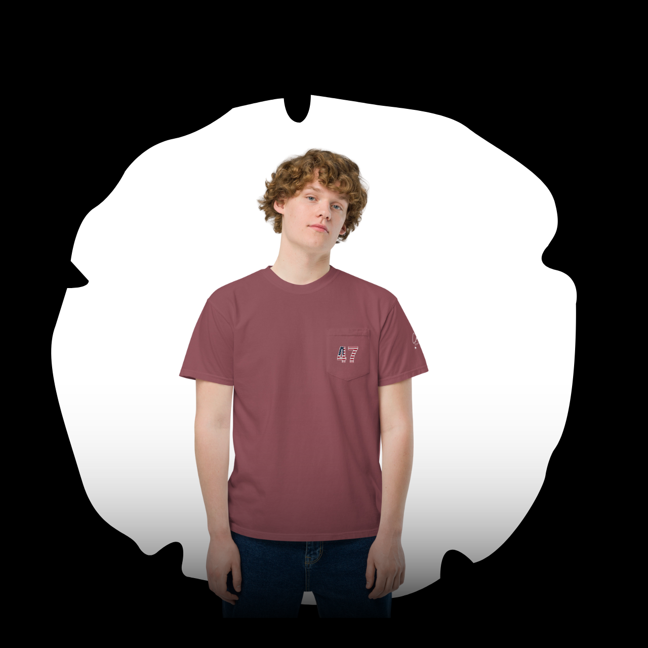 Unisex dyed pocket t-shirt