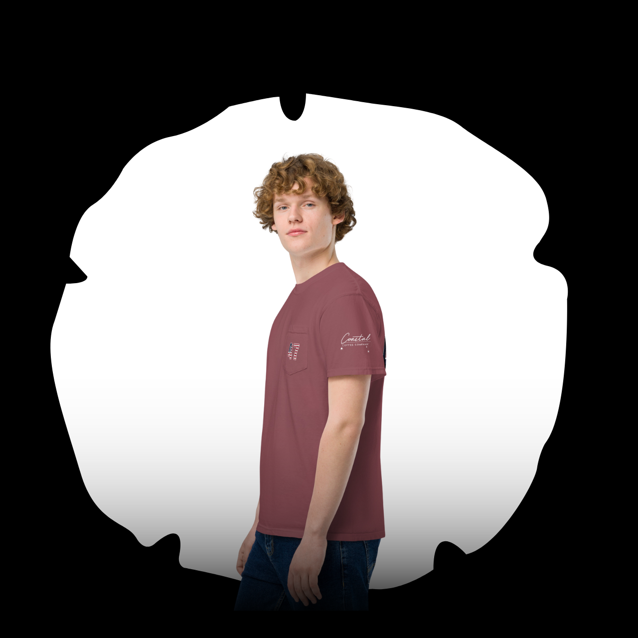 Unisex dyed pocket t-shirt