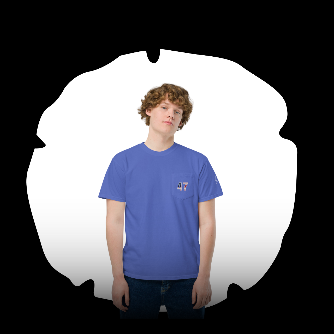 Unisex dyed pocket t-shirt