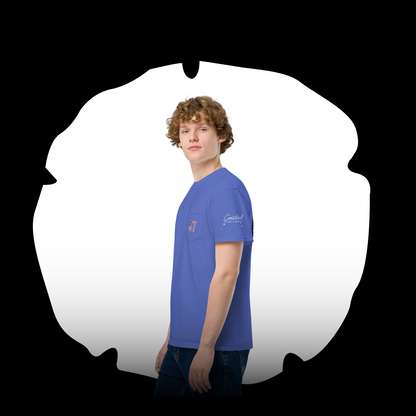 Unisex dyed pocket t-shirt