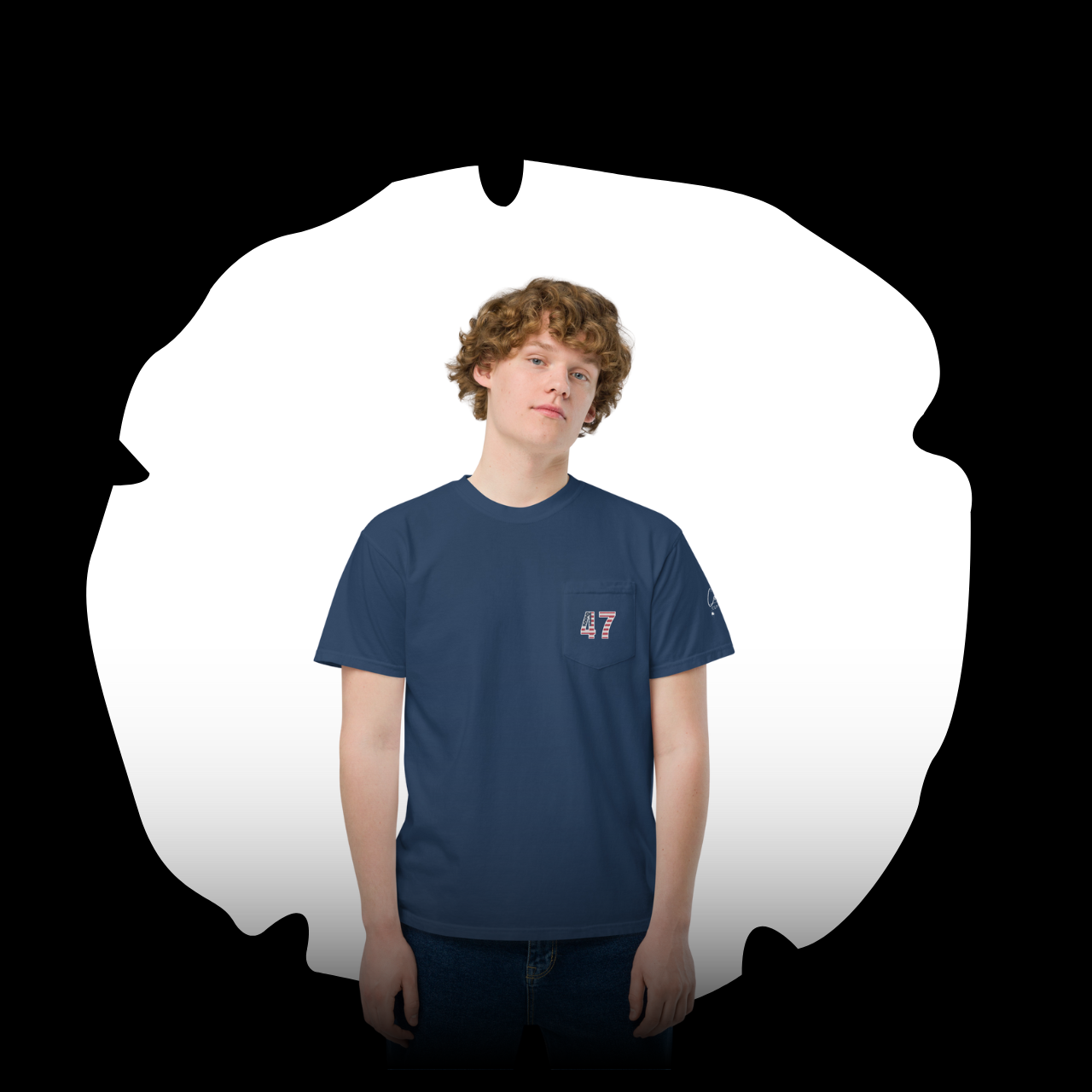 Unisex dyed pocket t-shirt