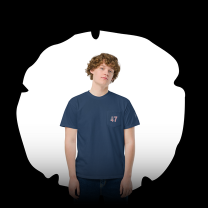 Unisex dyed pocket t-shirt