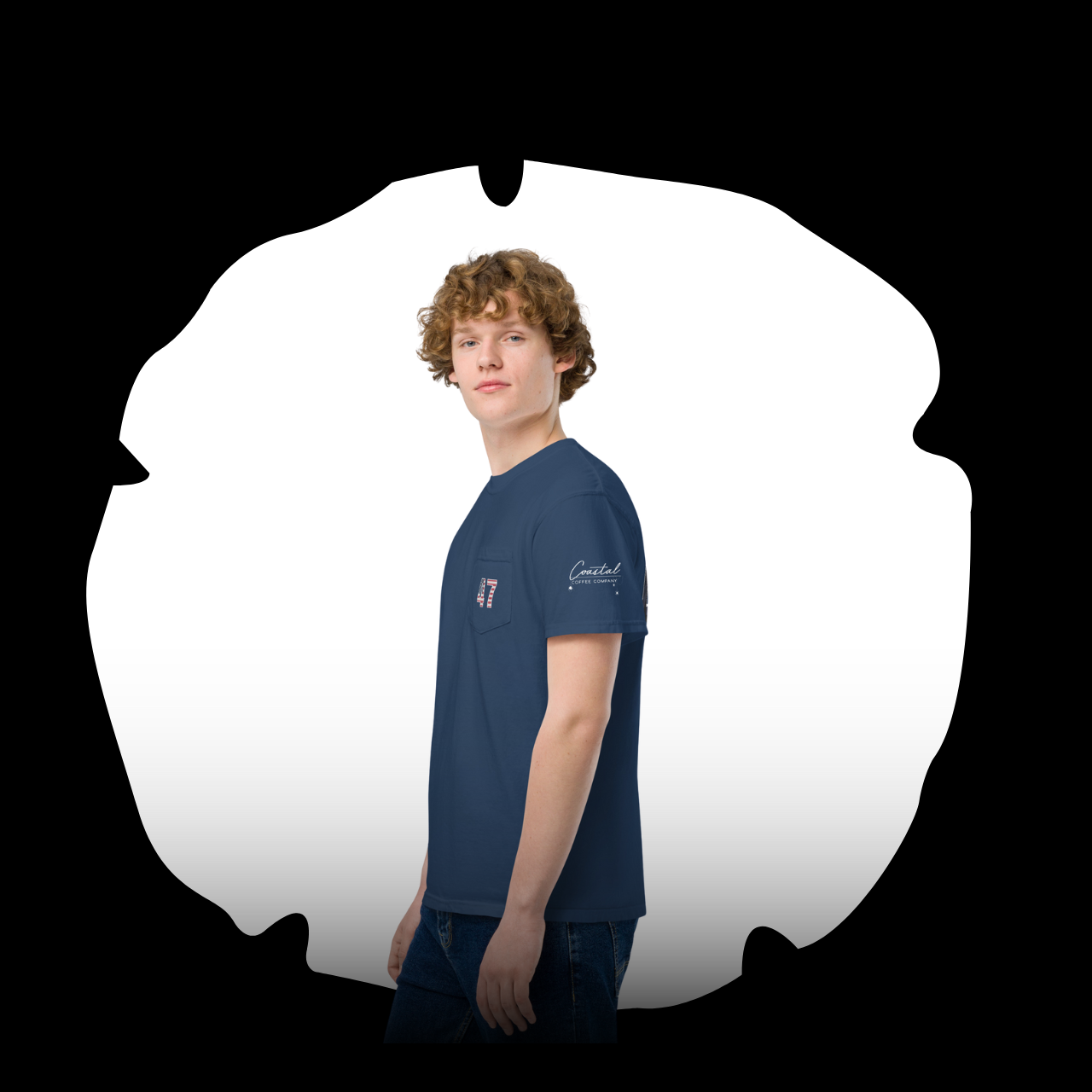 Unisex dyed pocket t-shirt