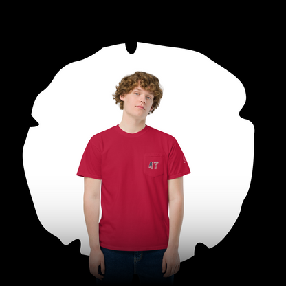 Unisex dyed pocket t-shirt