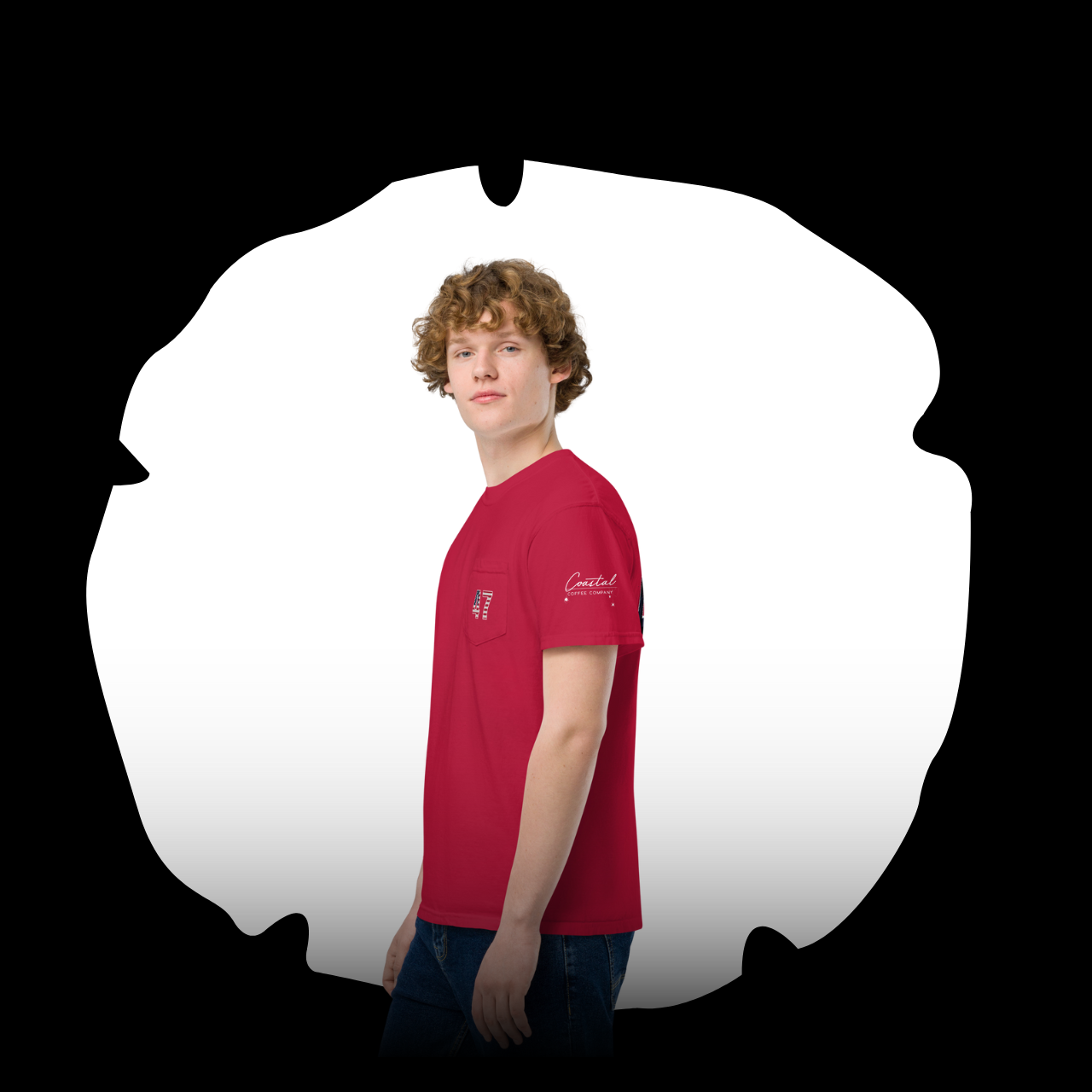 Unisex dyed pocket t-shirt